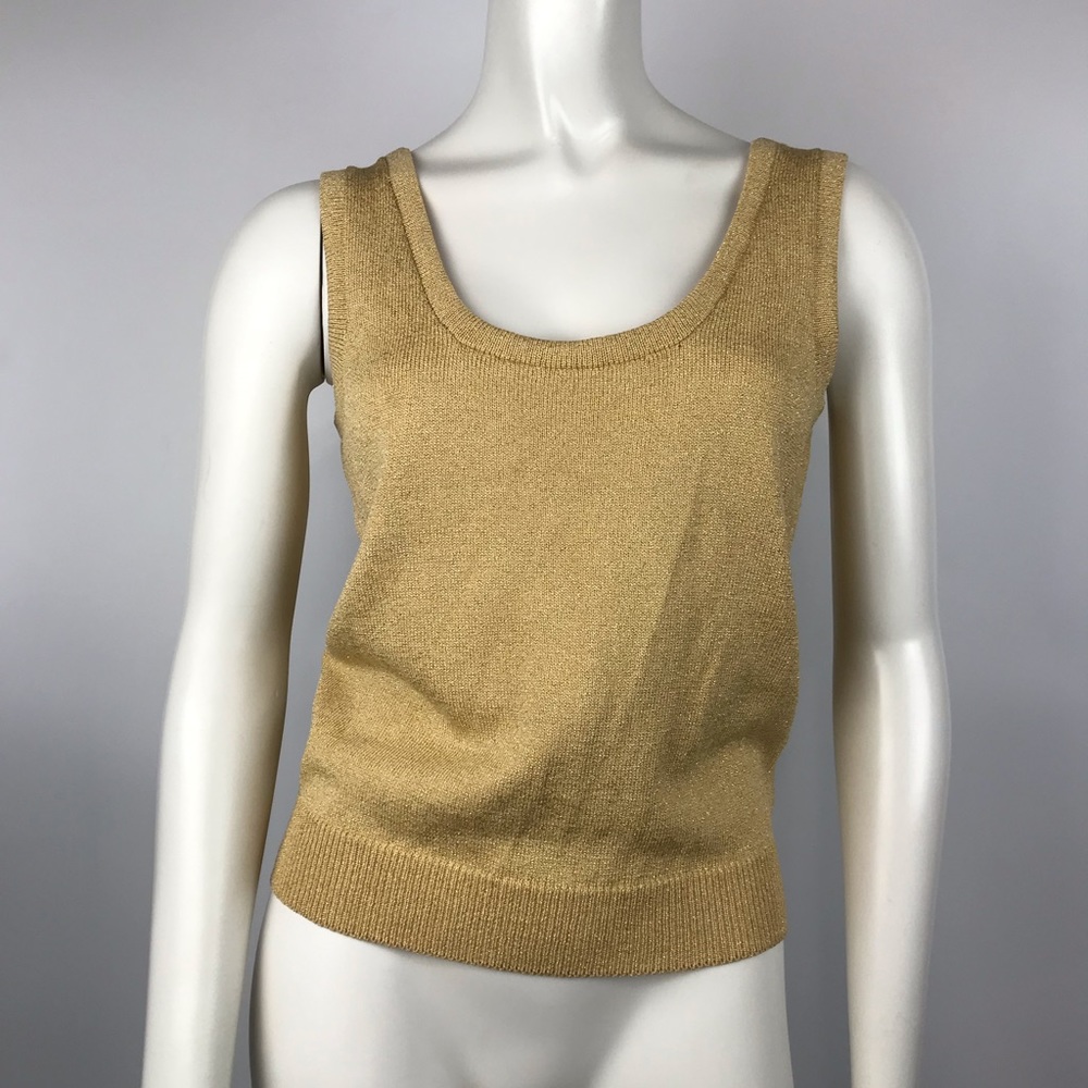 St John scoop neck tank top glitter metallic